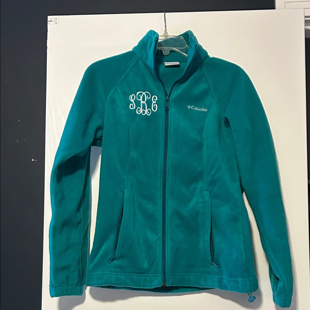 Columbia Turquoise Fleece Jacket monogrammed sBe